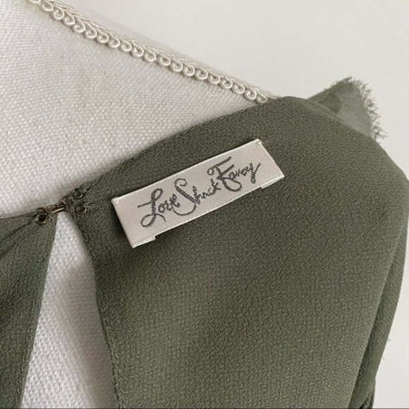 Love Shack Fancy • Olive Green Ruffle Nellie Sleeve Top - Picture 12 of 14